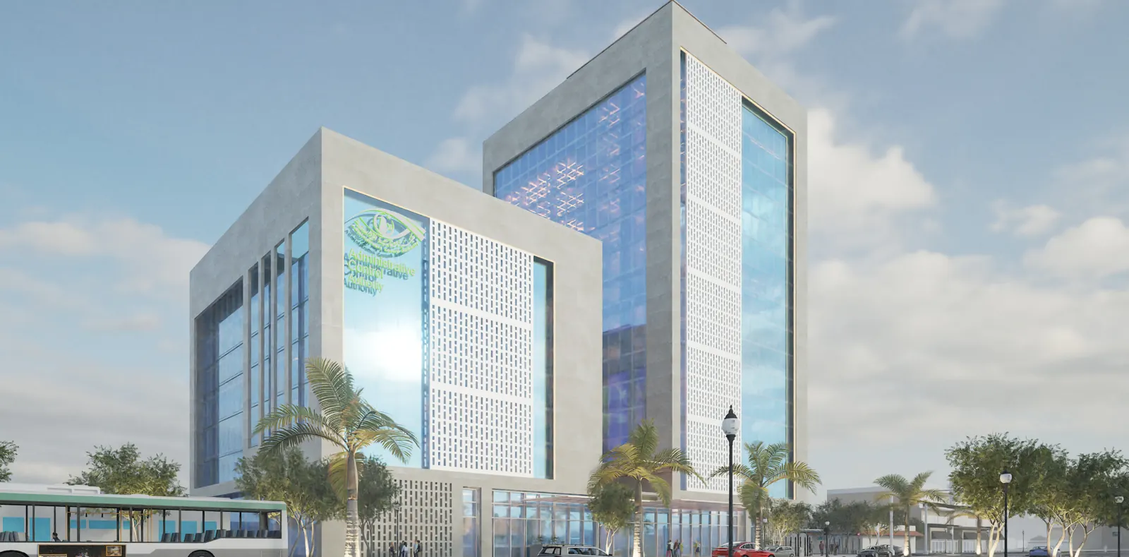 Rendering of the Administrative Control Authority building