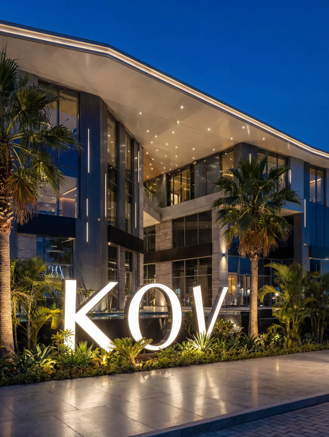 KOV Mall entrance at night