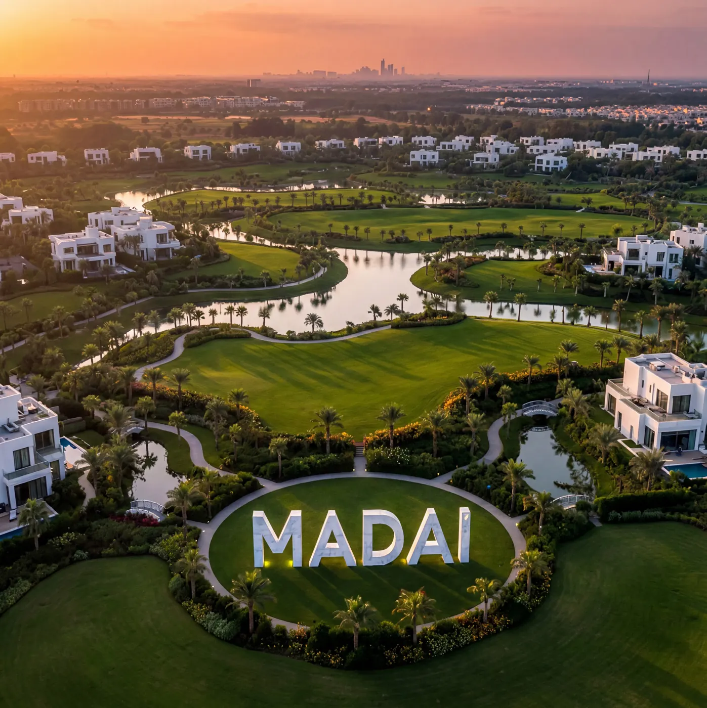 Aerial view of Madai residential compound